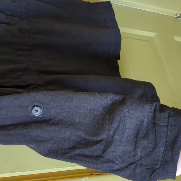 Free People Oversized Navy Linen Jacket S Boho - Picture 6 of 9